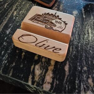 Olive Wooden Phone Stand